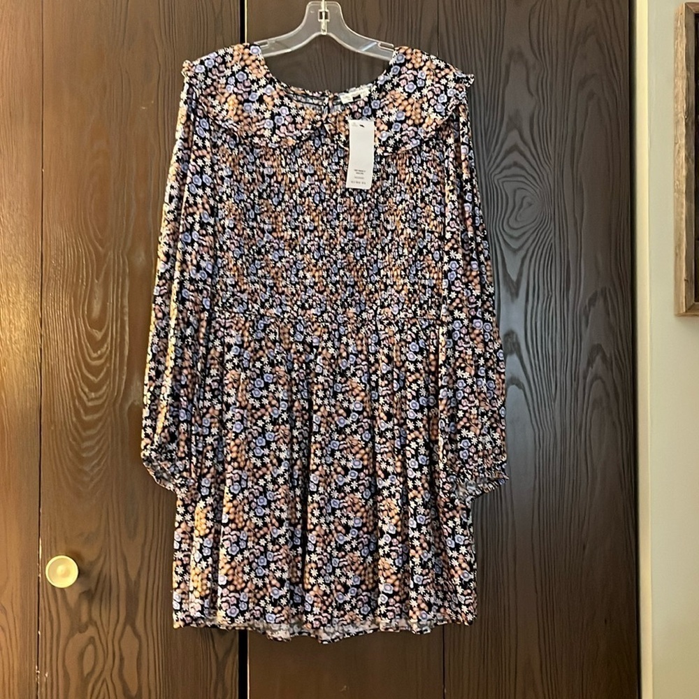 Miss Selfridge long sleeved, smocked top dress. Size 12. NWT